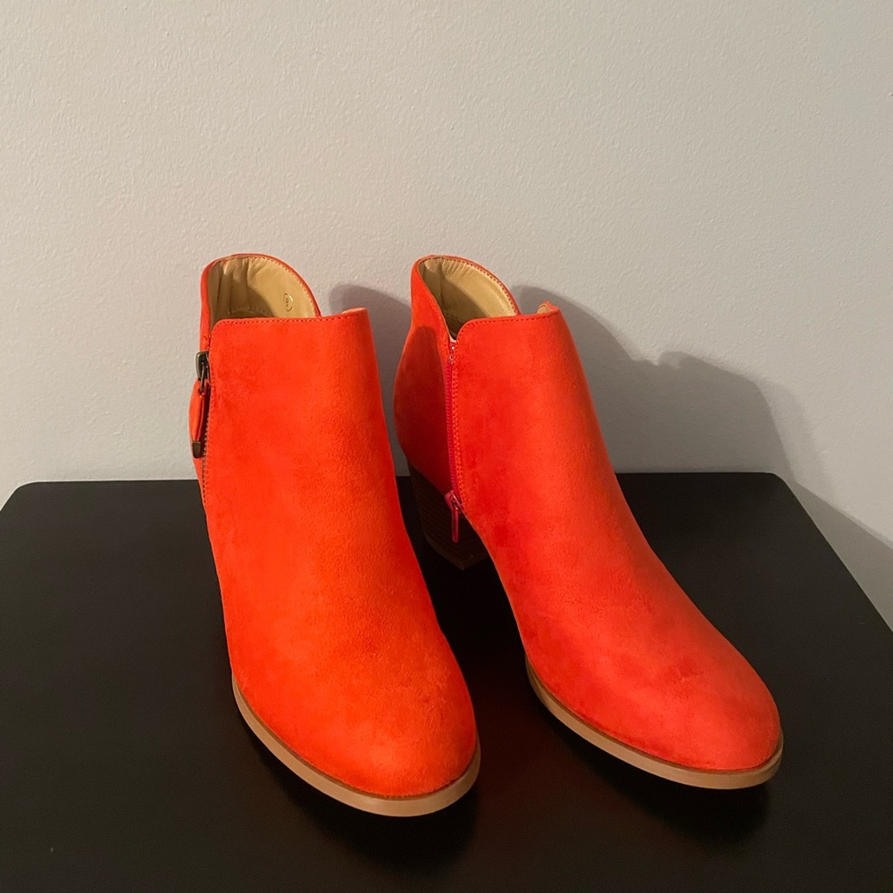 Orange Booties- Never worn